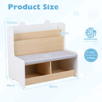 Kids Reading Nook with Bench, Toddler Toy Storage Organizer