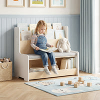 Kids Reading Nook with Bench, Toddler Toy Storage Organizer
