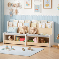 Kids Reading Nook with Bench, Toddler Toy Storage Organizer