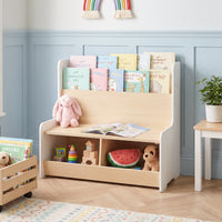 Kids Reading Nook with Bench, Toddler Toy Storage Organizer
