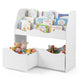 Kids Toy Storage Organizer, Wooden Montessori Bookshelf with 2 Rolling Drawers, Toddler Storage Cabinet