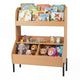 Kids Toy Storage Organizer, Wooden Montessori Bookshelf with 2 Storage Bins and Open Shelf
