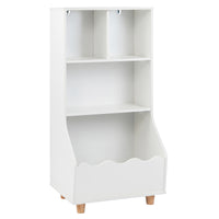 Kids Toy Storage Organizer, 3-Tier Wooden Bookshelf with 2 Anti-Toppling Devices, Top Surface