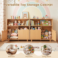 Kids Toy Storage Organizer, Wooden Bookshelf with 2 Anti-Toppling Devices, Top Surface