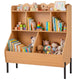 Kids Toy Storage Organizer, Wooden Montessori Bookshelf with 5 Storage Cubes, Toddler Storage Cabinet