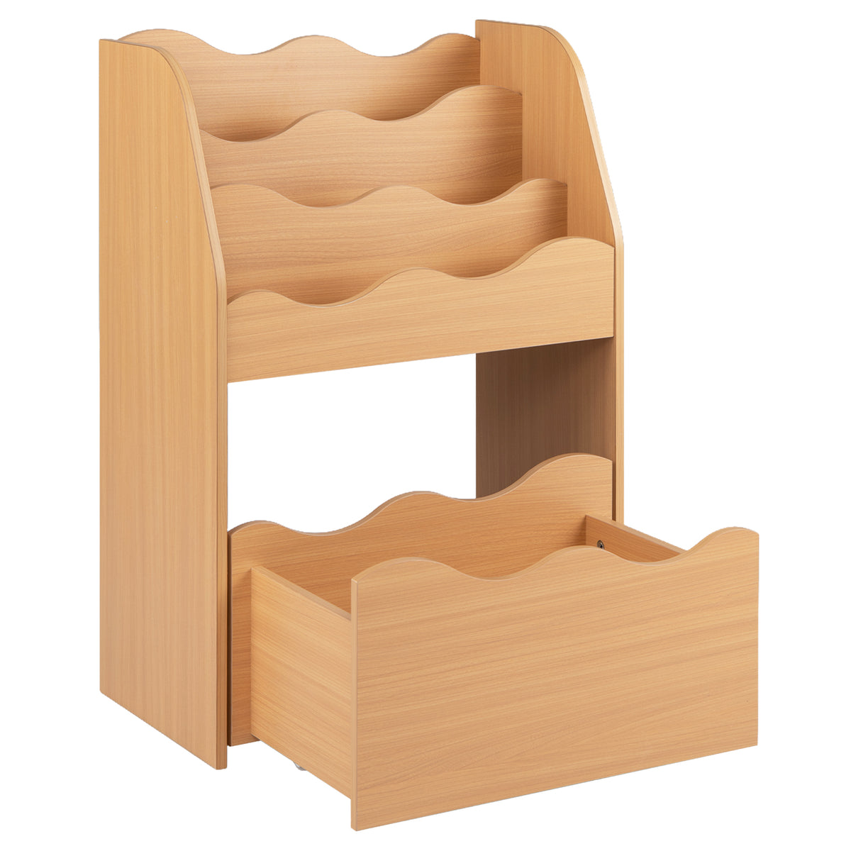 Kids Bookshelf and Toy Storage Organizer, 3-Tier Wooden Kids Book Shelf