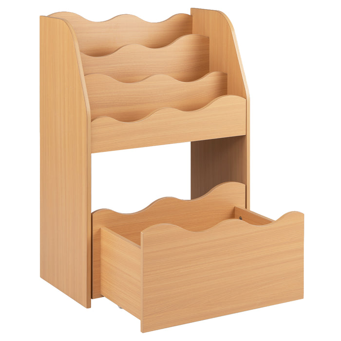 Kids Bookshelf and Toy Storage Organizer, 3-Tier Wooden Kids Book Shelf