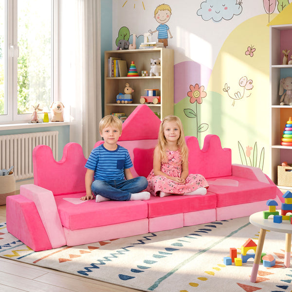 14 Piece Kids Play Couch with High-Density Sponge and Detachable Covers