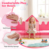 14 Piece Kids Play Couch with High-Density Sponge and Detachable Covers