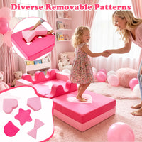 14 Piece Kids Play Couch with High-Density Sponge and Detachable Covers