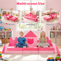 14 Piece Kids Play Couch with High-Density Sponge and Detachable Covers