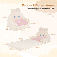 2-in-1 Convertible Kids Sofa to Lounger, Fold Out Toddler Couch