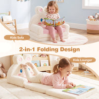 2-in-1 Convertible Kids Sofa to Lounger, Fold Out Toddler Couch