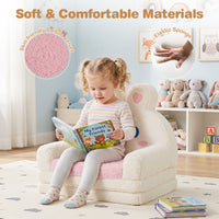 2-in-1 Convertible Kids Sofa to Lounger, Fold Out Toddler Couch