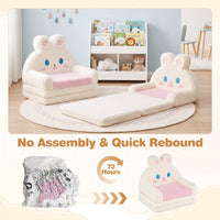 2-in-1 Convertible Kids Sofa to Lounger, Fold Out Toddler Couch