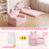 2-in-1 Foldable Kids Sofa Bed, Convertible Lounger for Toddlers