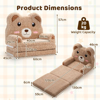 2-in-1 Foldable Kids Sofa Bed, Convertible Lounger for Toddlers