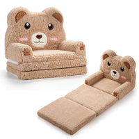 2-in-1 Foldable Kids Sofa Bed, Convertible Lounger for Toddlers