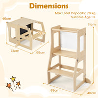 3-in-1 Foldable Kitchen Standing Tower for Toddlers