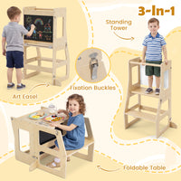3-in-1 Foldable Kitchen Standing Tower for Toddlers