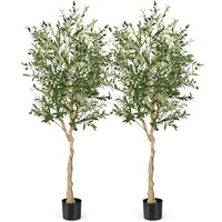 Giantex 182cm  Artificial Olive Tree in Cement Pot w/ Leaves & Fruits