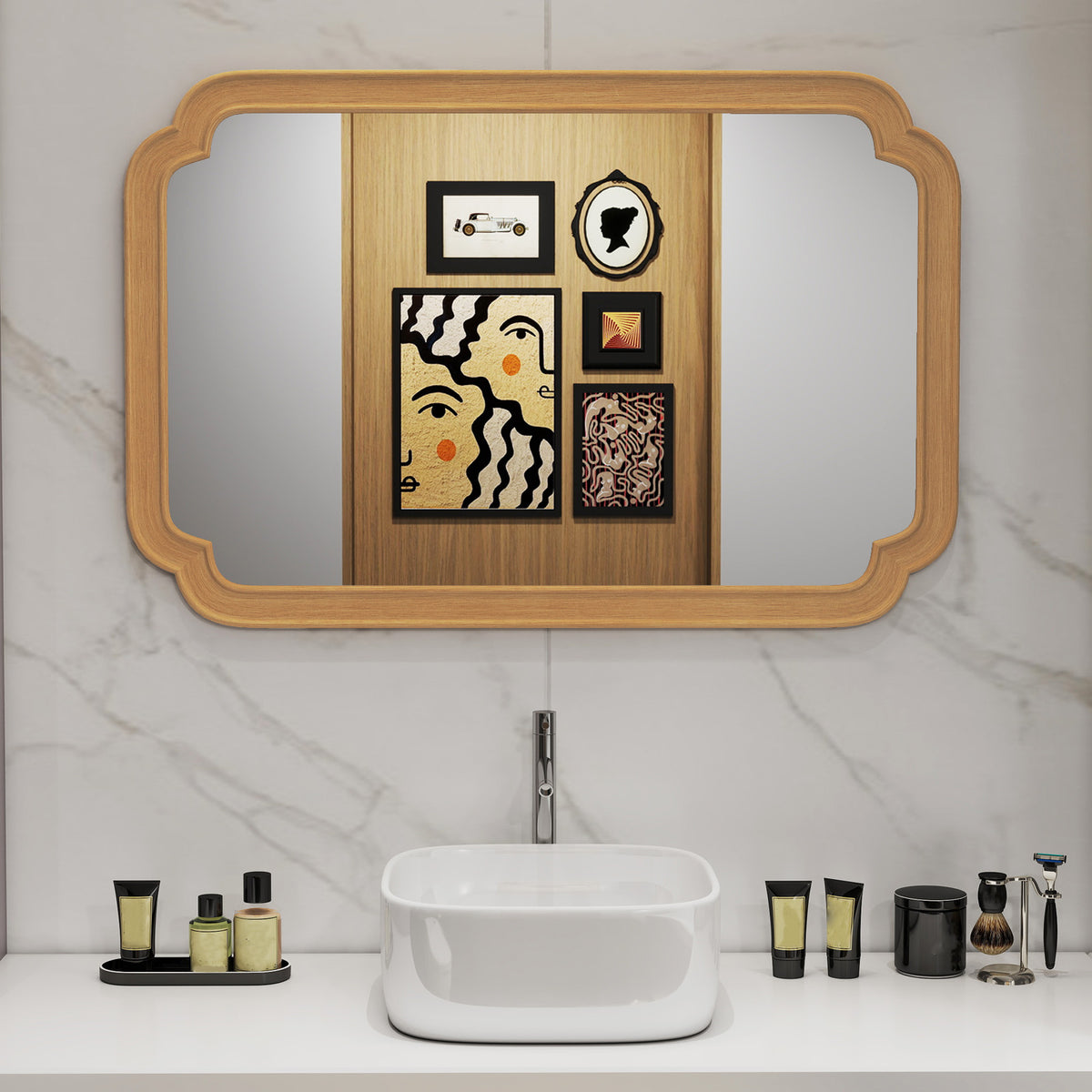 90 cm x 60 cm Farmhouse Rectangle Decorative Mirror