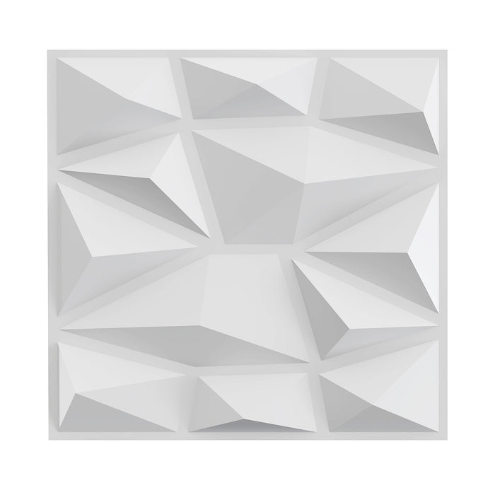 50/100-Pack 3D Wall Panels, Fire-Resistant PVC Interior Wall Decoration with Diamond Accent