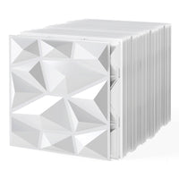 50/100-Pack 3D Wall Panels, Fire-Resistant PVC Interior Wall Decoration with Diamond Accent