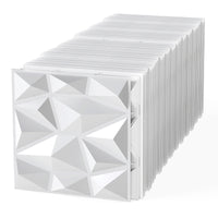 50/100-Pack 3D Wall Panels, Fire-Resistant PVC Interior Wall Decoration with Diamond Accent