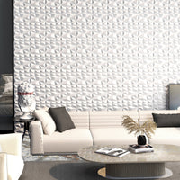 50/100-Pack 3D Wall Panels, Fire-Resistant PVC Interior Wall Decoration with Diamond Accent