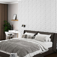 50/100-Pack 3D Wall Panels, Fire-Resistant PVC Interior Wall Decoration with Diamond Accent