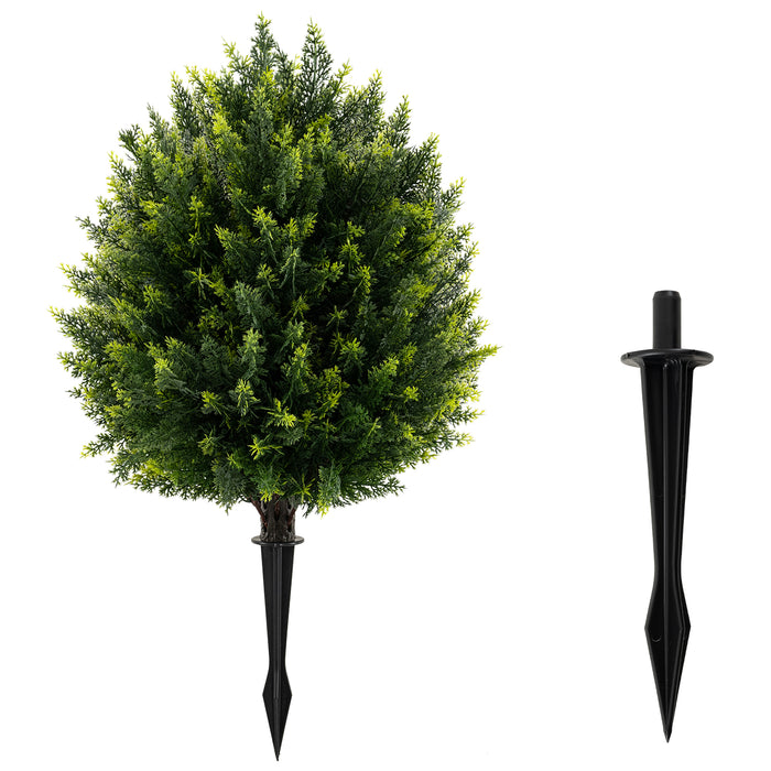 61 cm Artificial Cypress Topiary Ball Tree Set of 2