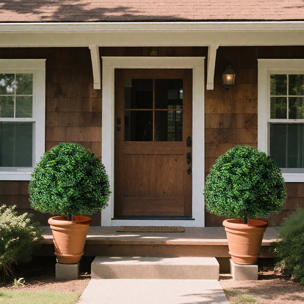 2 Pack Faux Bushes with Ground Spike