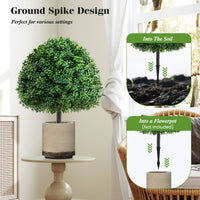 2 Pack Faux Bushes with Ground Spike