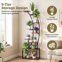 161 cm 9-Tier Plant Stand Indoor with Light for Outdoor Garden