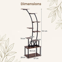 161 cm 9-Tier Plant Stand Indoor with Light for Outdoor Garden
