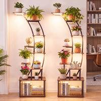 161 cm 9-Tier Plant Stand Indoor with Light for Outdoor Garden
