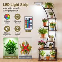 161 cm 9-Tier Plant Stand Indoor with Light for Outdoor Garden