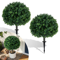 2 Pack Faux Bushes with Ground Spike