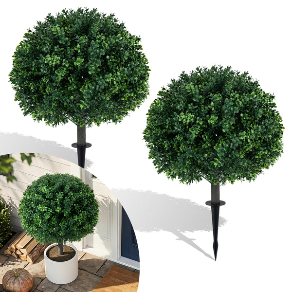 2 Pack Faux Bushes with Ground Spike