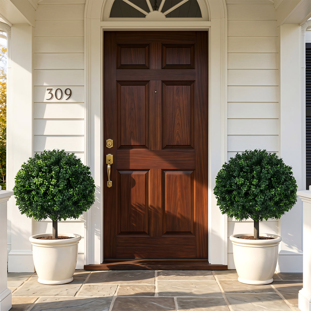 2 Pack Faux Bushes with Ground Spike