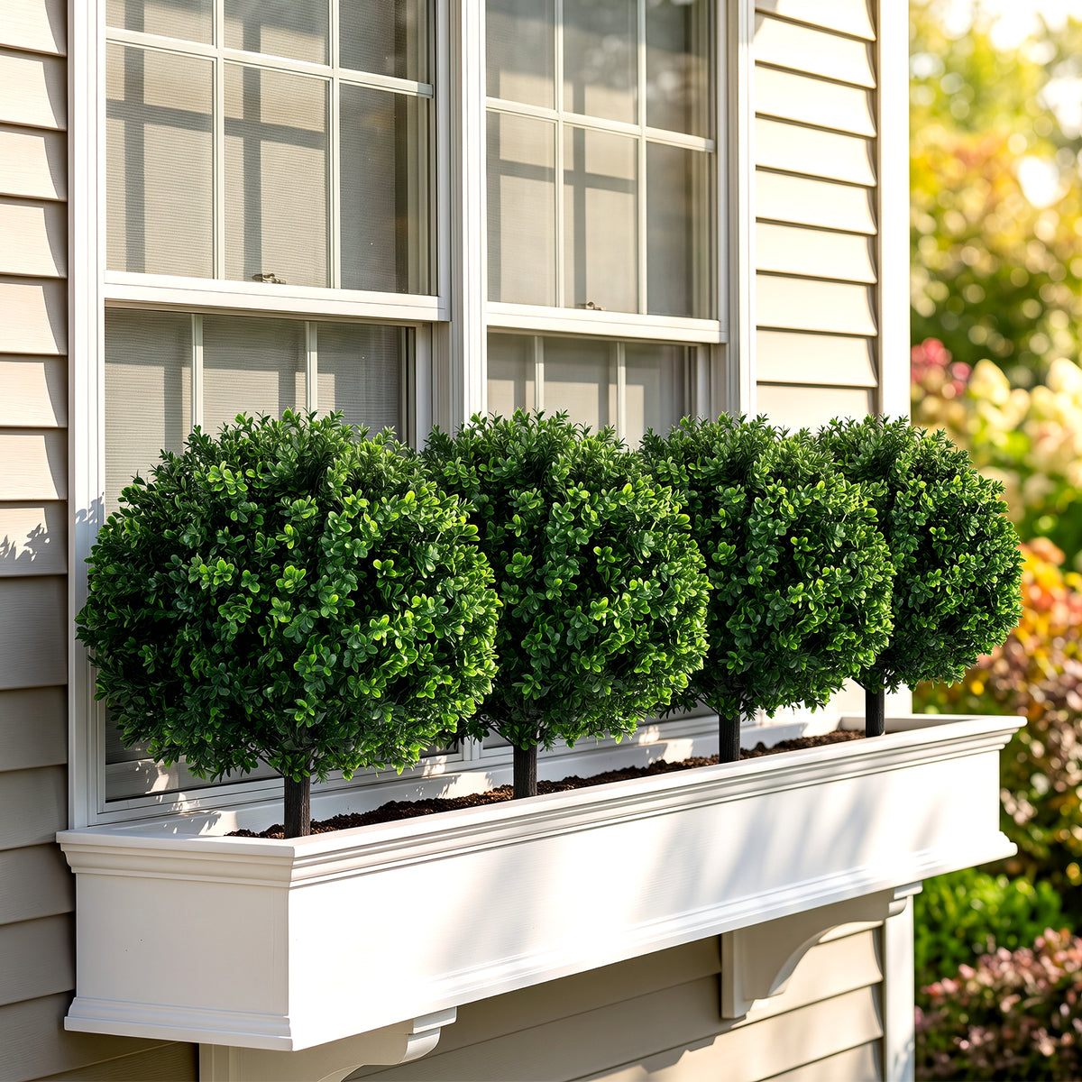 2 Pack Faux Bushes with Ground Spike