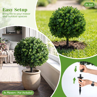 2 Pack Faux Bushes with Ground Spike