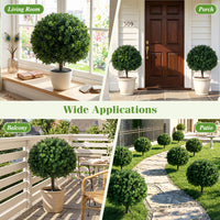 2 Pack Faux Bushes with Ground Spike