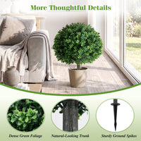 2 Pack Faux Bushes with Ground Spike