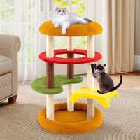 Hamburger-Theme Climbing Stand with Scratching Posts and Cozy Bed