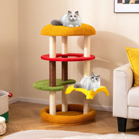 Hamburger-Theme Climbing Stand with Scratching Posts and Cozy Bed