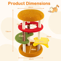 Hamburger-Theme Climbing Stand with Scratching Posts and Cozy Bed