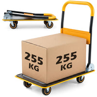 Heavy Duty Foldable Push Cart Dolly 255 kg Weight Capacity with Swivel Wheels