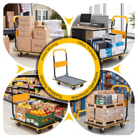 Heavy Duty Foldable Push Cart Dolly 255 kg Weight Capacity with Swivel Wheels